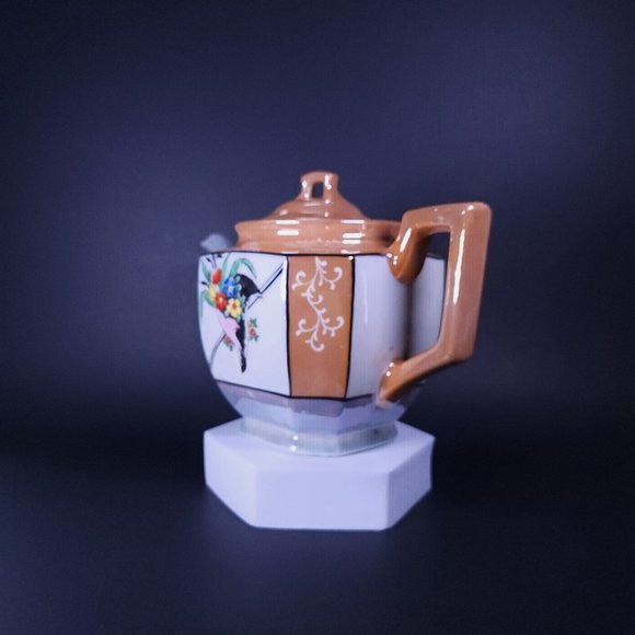 Vintage Peach Lusterware Teapot / Japanese Teapot Handpainted - Picture 4 of 7